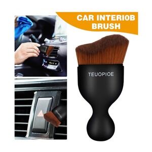 TEUOPI Car Interior Detailing Brush Soft Bristle Dashboard Air Vent Duster Black